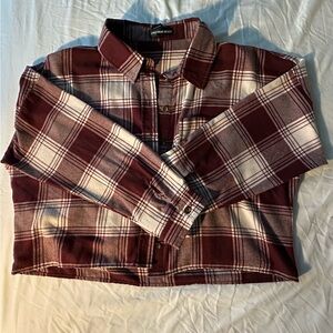 Maroon Cropped Flannel